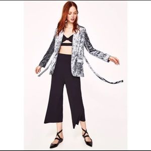 Zara - Suede Blue/Gray Blazer